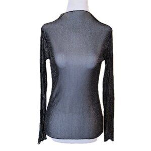 👠 5 for $25 BLACK AND SILVER MESH TOP O/S